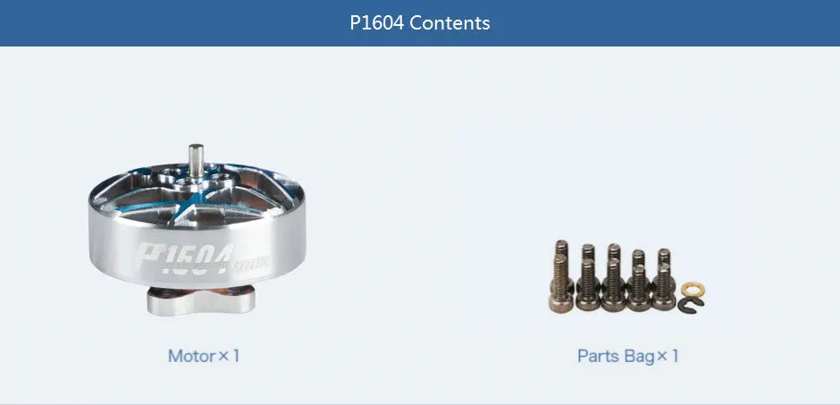 T-Motor P1604 3.5 Freestyle Motor of contents
