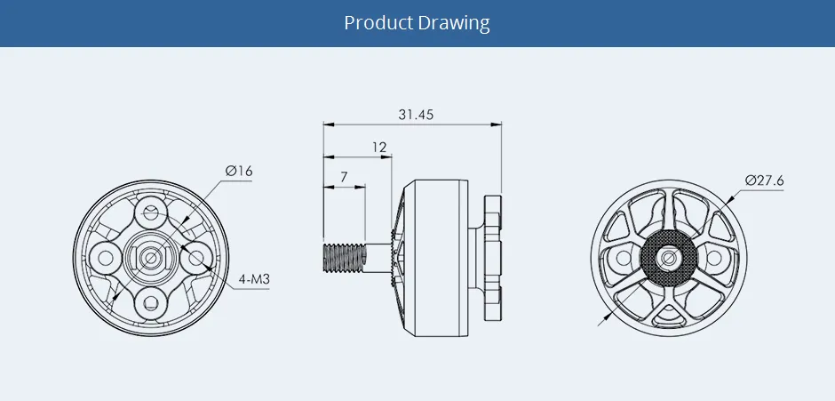 T-motor velox veloce v2207.5 fpv motor drawing