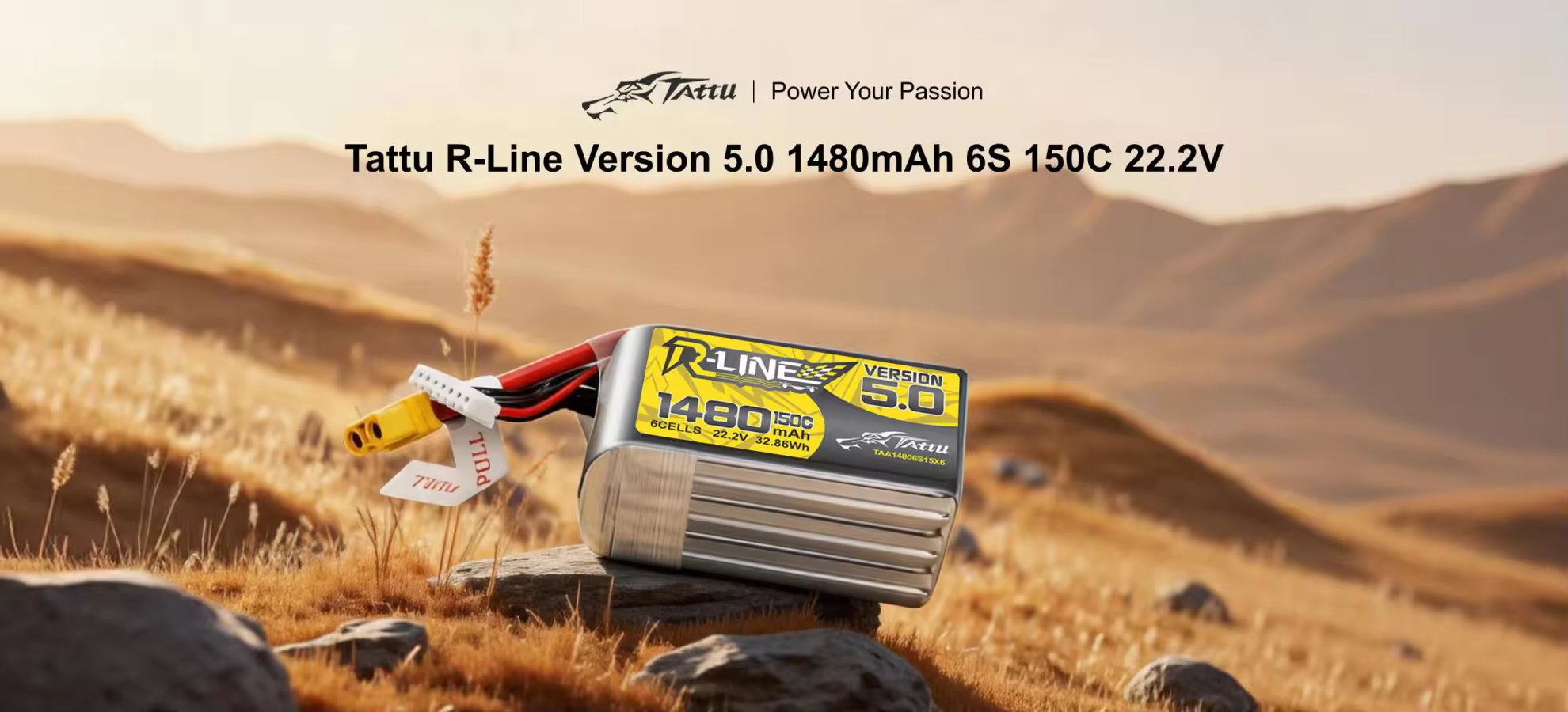 tattu r line version 5.0 1480mah 6s 150c 22.2v lipo battery pack with xt60 plug