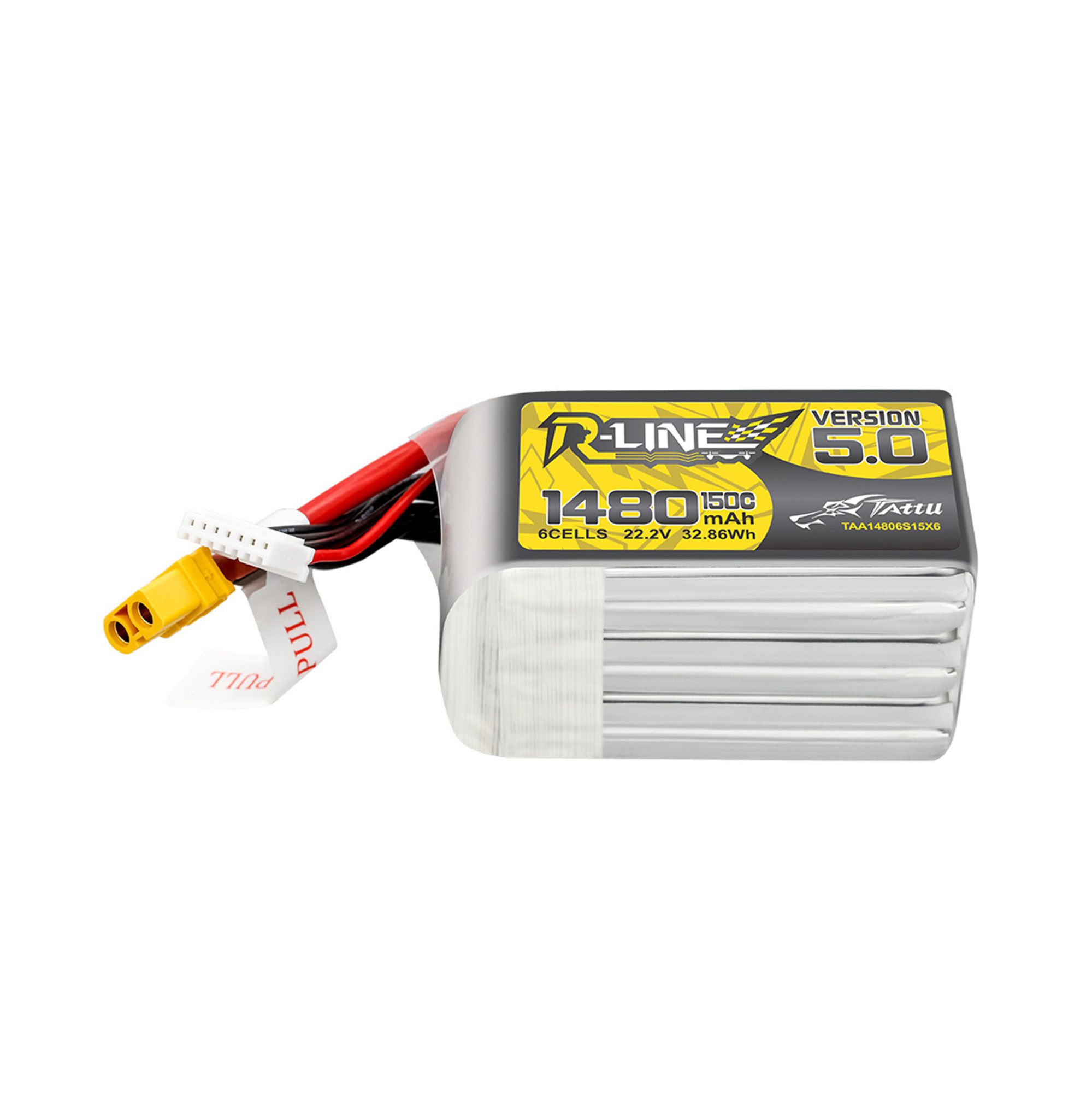 Tattu R-Line Version 5.0 1480mAh 6S 150C 22.2V Lipo Battery Pack with XT60 Plug
