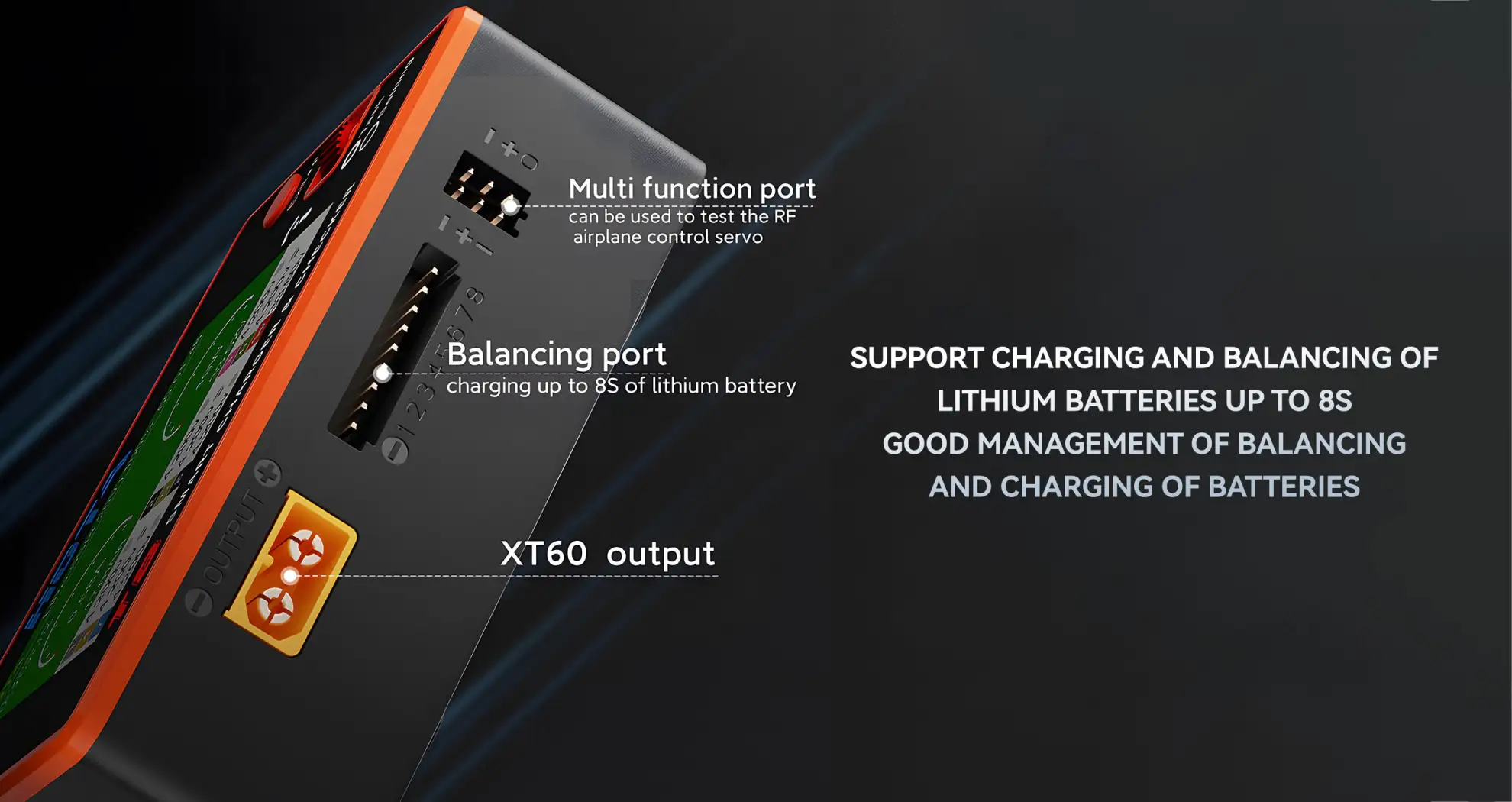 the ports of hota t8 charger pc