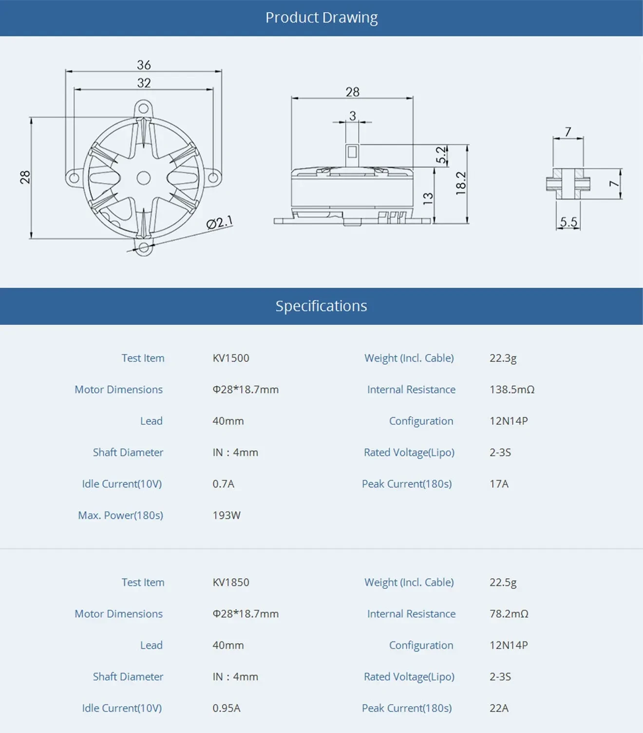 T-Hobby AM40 F3P 3D/4D Fixed Wing Powerful F3P Motor Drawing