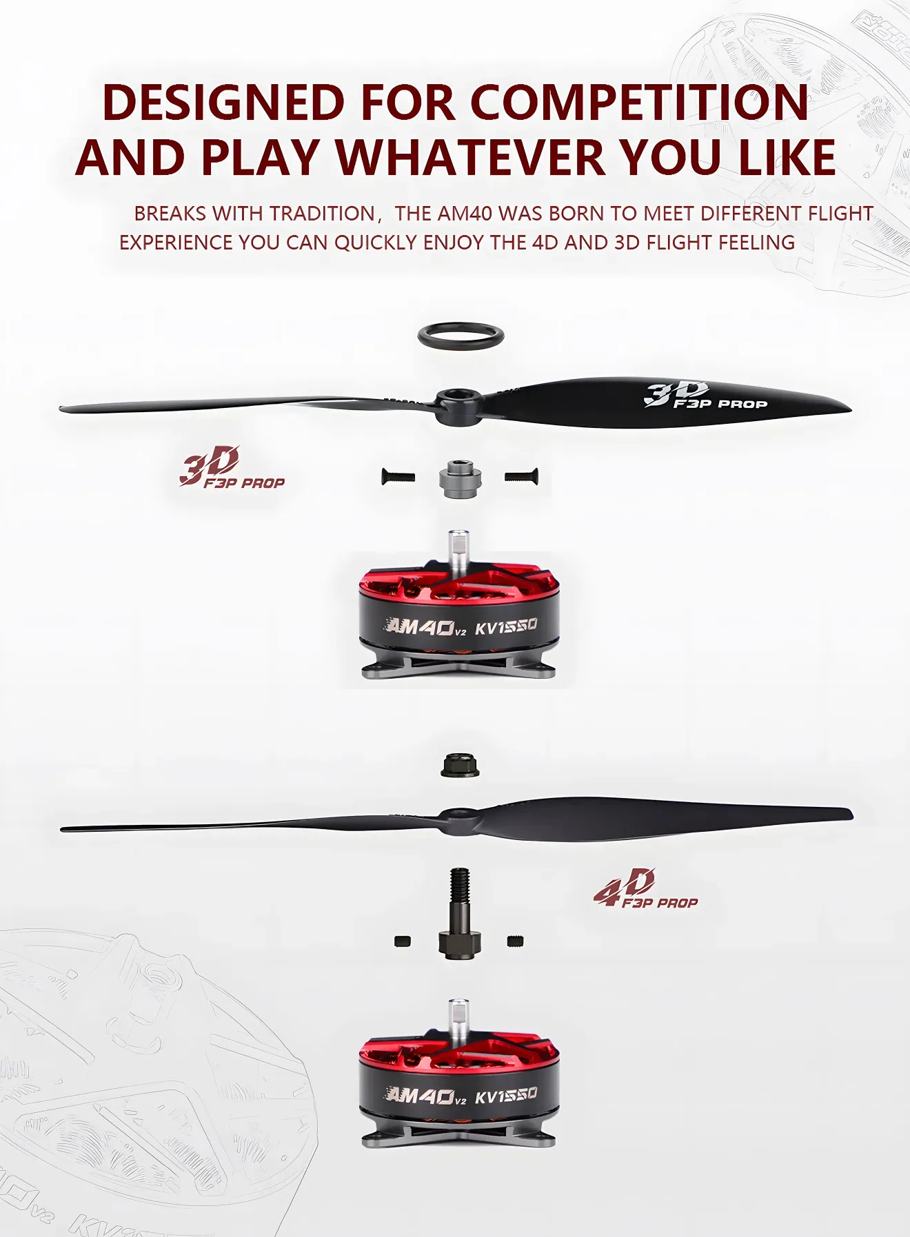 thobby am40 v2 f3p 3d4d fixed wing motor installation structure