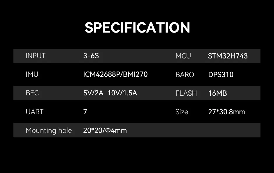thobby dual bec h7 mini fc specification