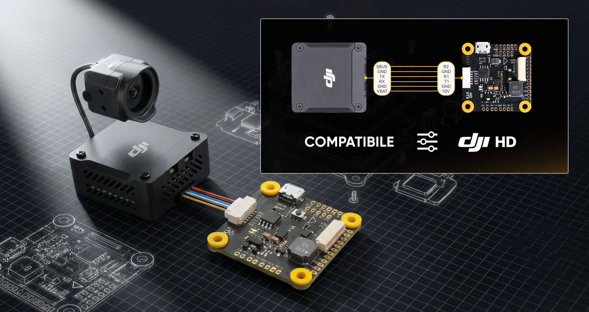 thobby f7 hd flight controller connect dji
