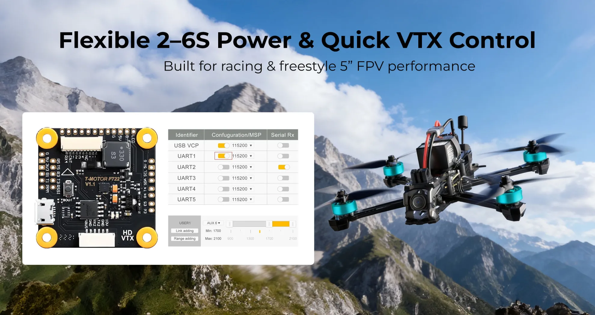 thobby f7 hd flight controller flexible 2 6s power