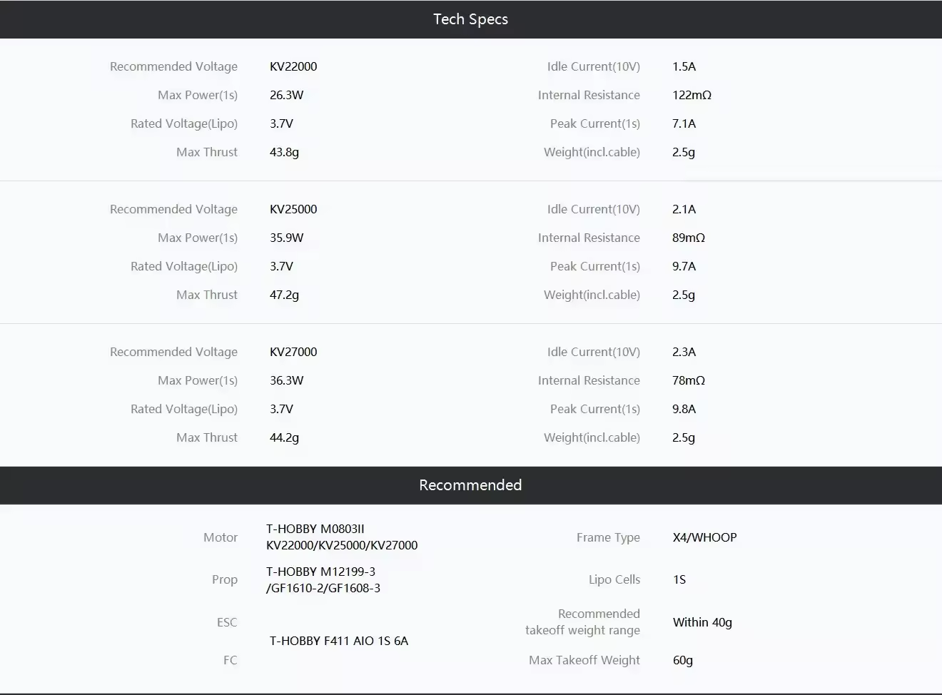 thobby m0703 ii motor specs