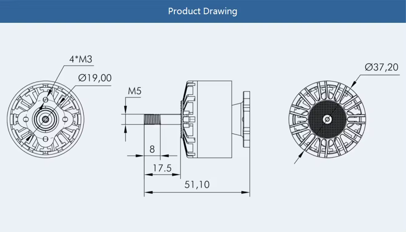 thobby v3115 motor product drawing