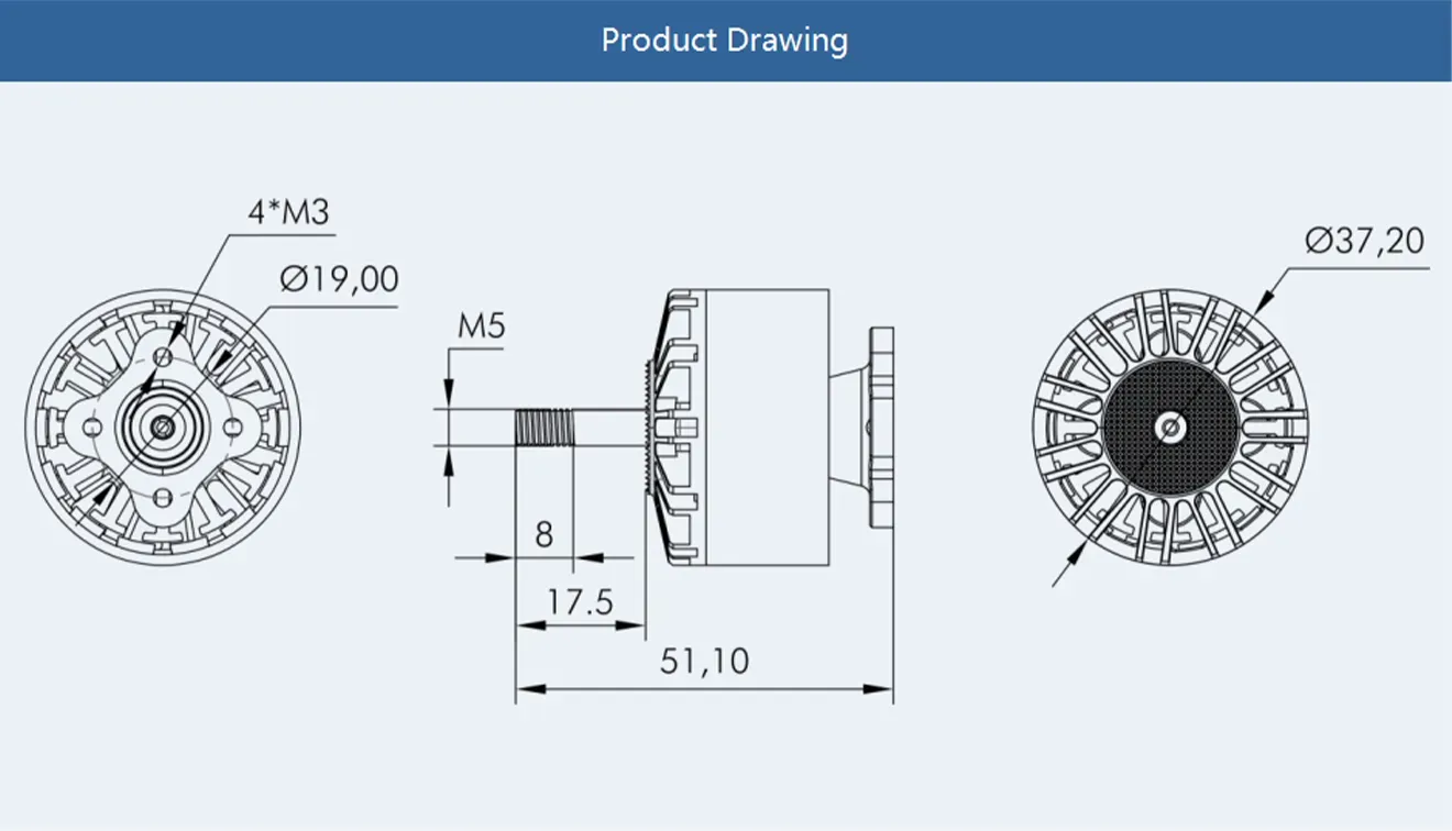 thobby v3115 motor product drawing