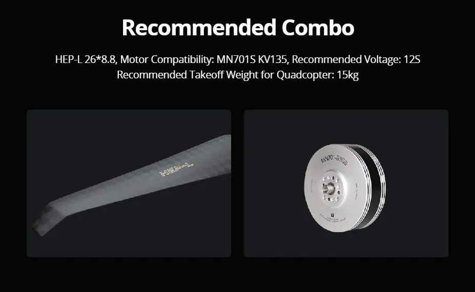tmotor fa18.2x5 9 carbon fiber propeller recommended combo