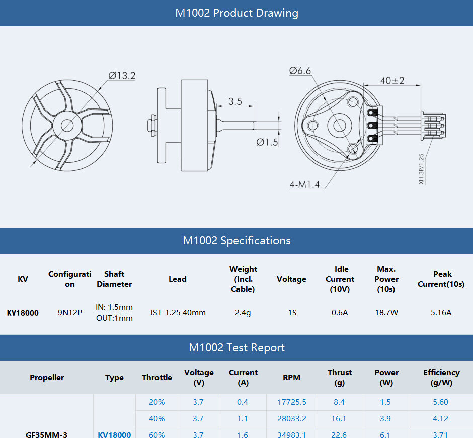 Drawing for T-Motor m1002 motor