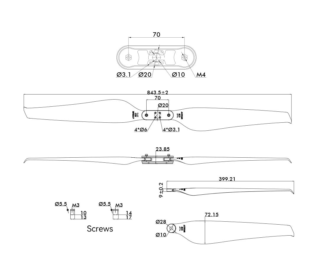 tmotor mf3321p multi rotor folding propeller
