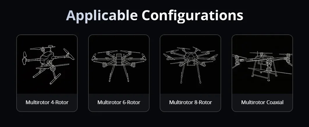 tmotor mn1123 kv53 heavy lift multirotor uav brushless motor applicable configurations