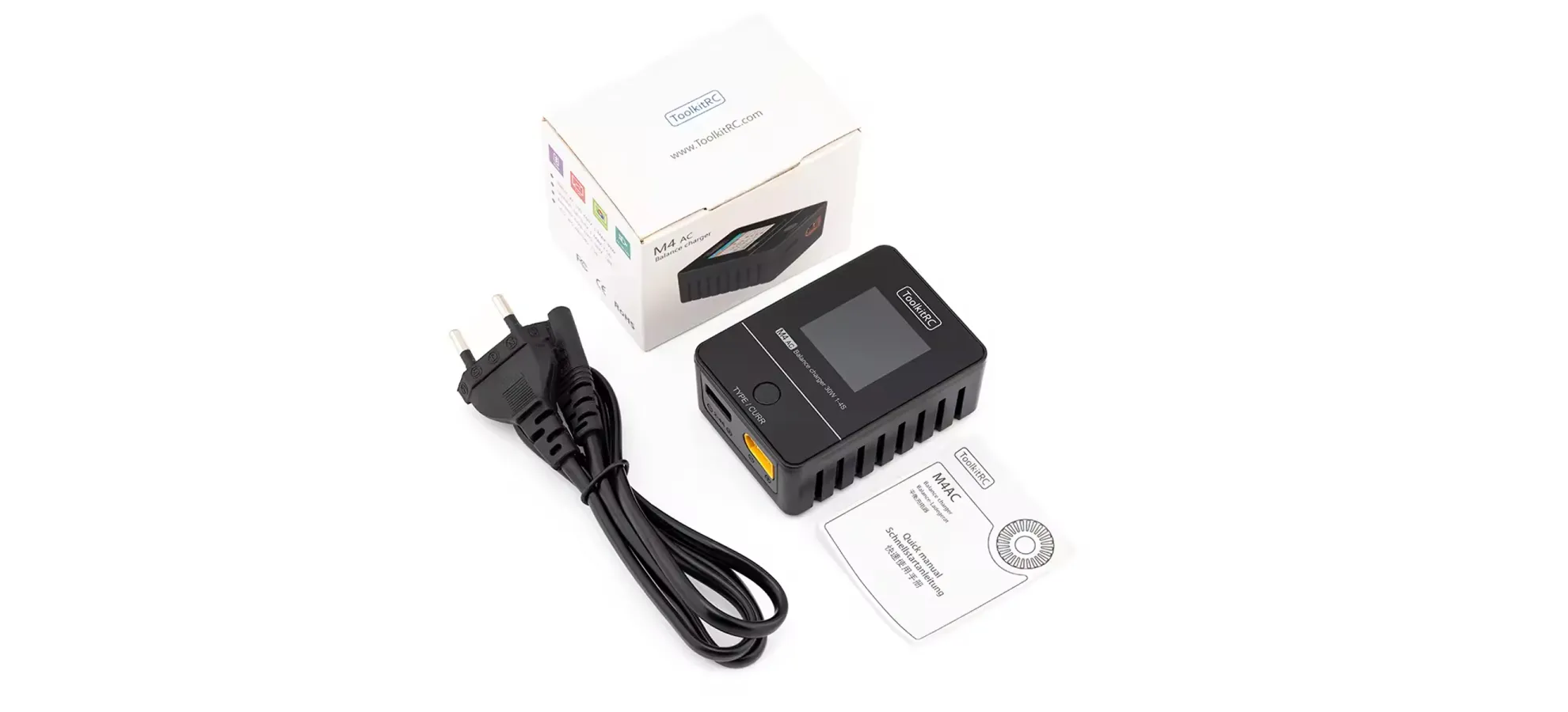 toolkit rc m4ac 100w 4 port ac smart charger packing pc