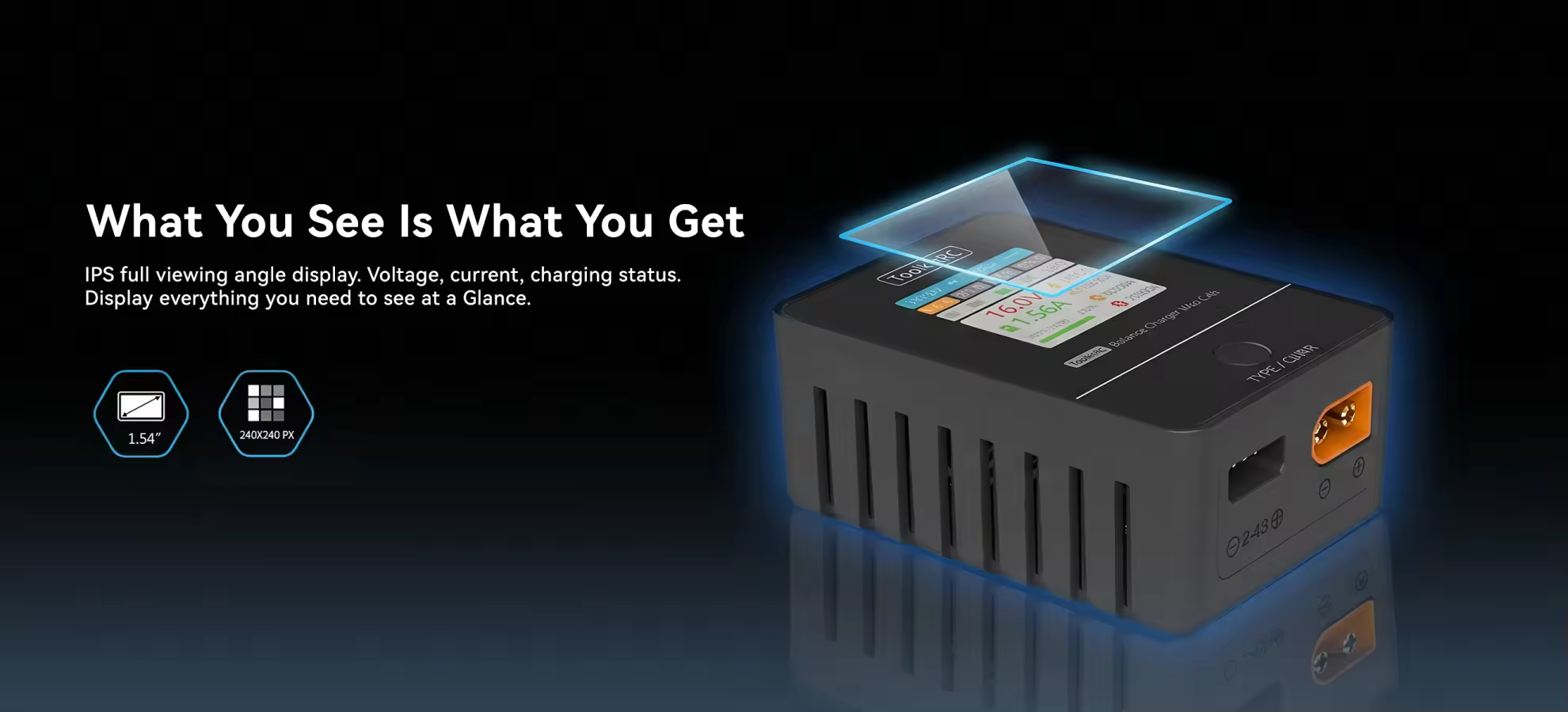toolkit rc m4ac 100w 4 port ac smart charger screen pc