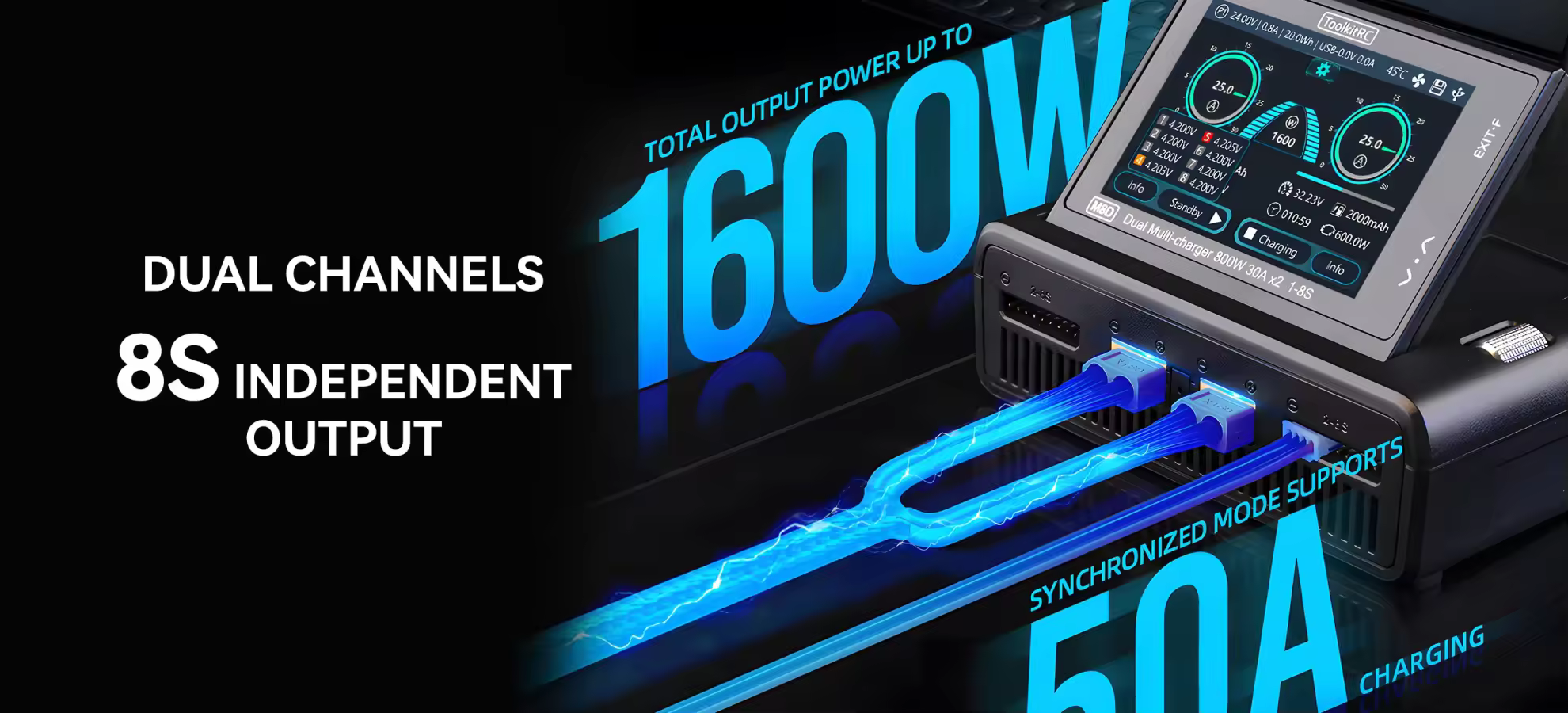 toolkitrc m8d dual channel smart charger dual channels pc