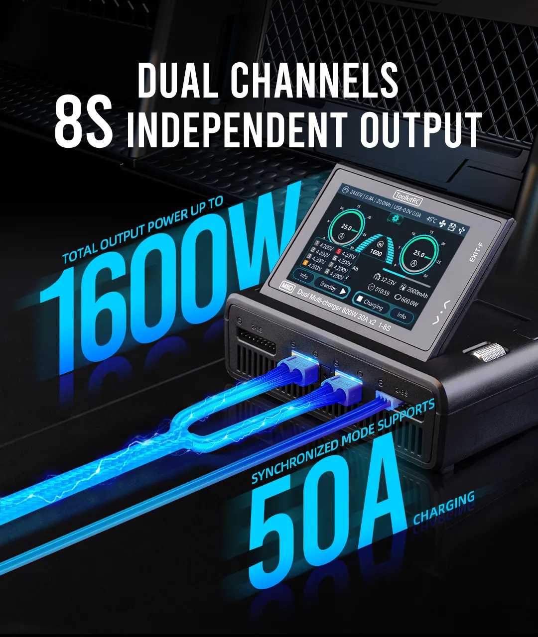 toolkitrc m8d dual channel smart charger dual channels