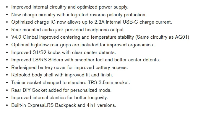 tx16s mark 2 radio controller features