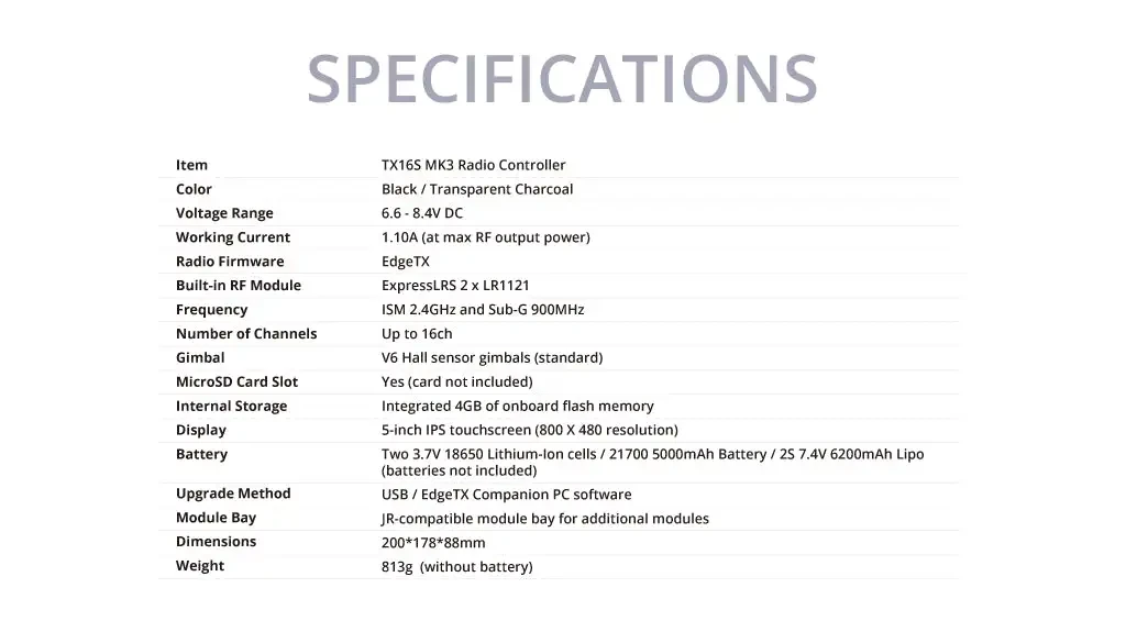 tx16s mk3 specifications