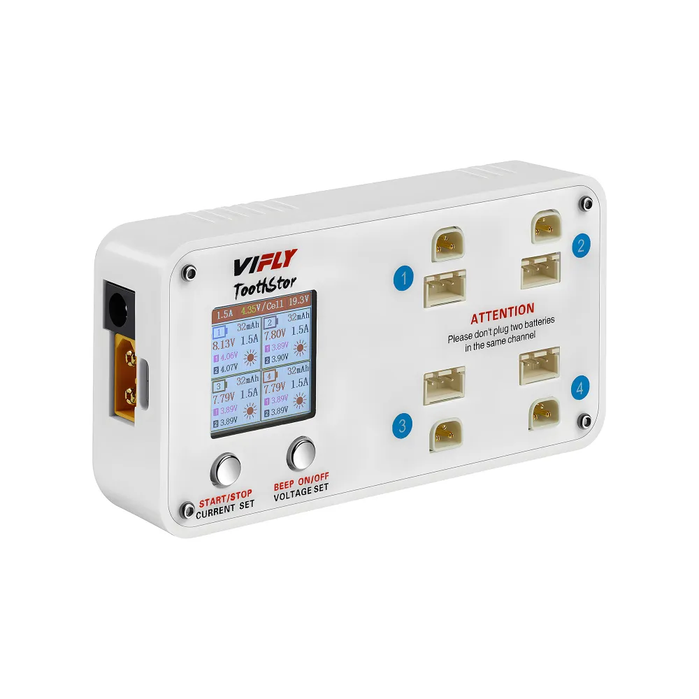 vifly toothstor 4 port 2s lipo balance charger with storage mode 2