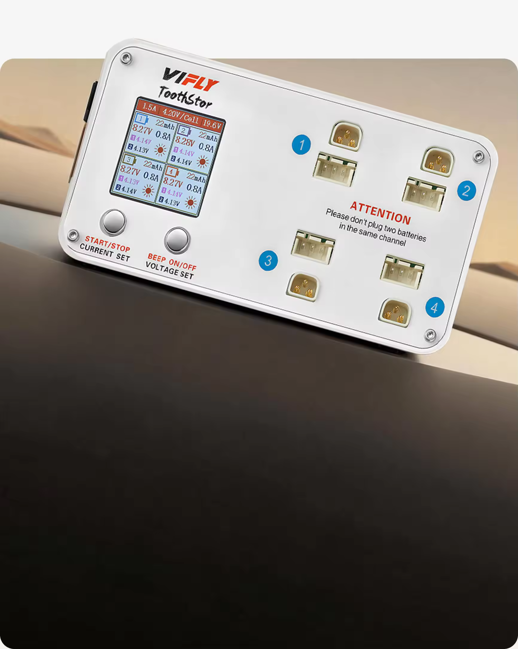 vifly toothstor 4 port 2s lipo balance charger with storage mode 2