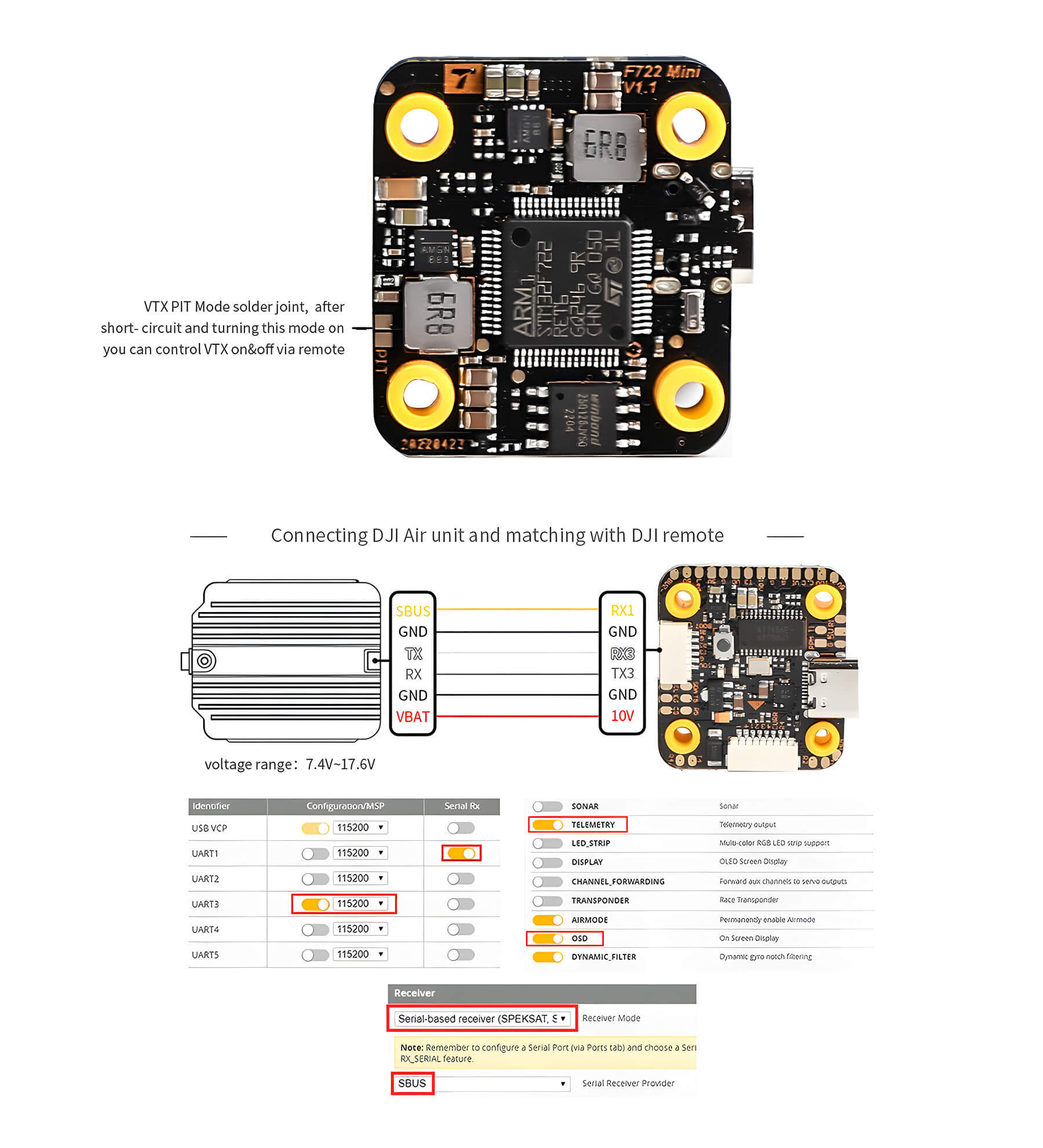 wiring diagram for the fc and dji air unit